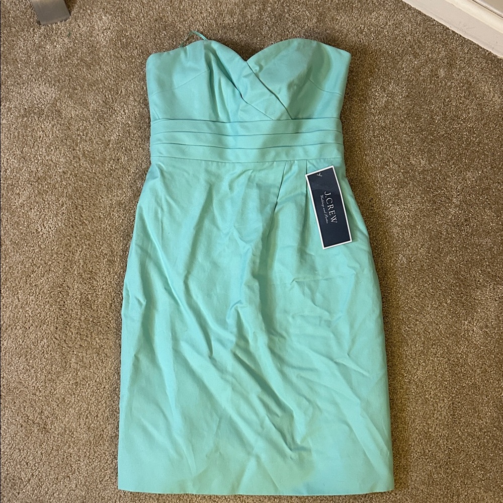 J. Crew Strapless Mint Green Sheath Dress NWT